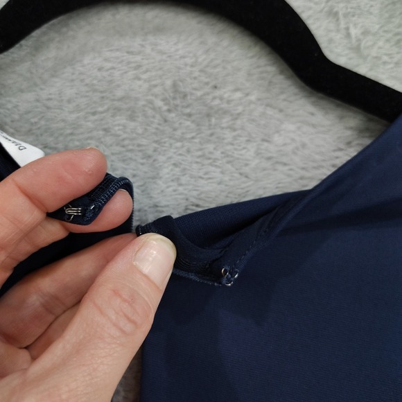 DVF Diane Von Furstenberg | Women's 2 Navy 3/4 Sleeve Ponte Skater Mini Dress - Picture 9 of 10